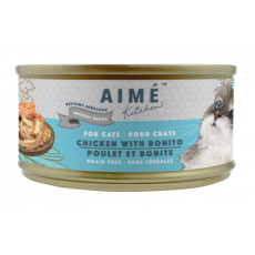 AIME KITCHEN - 汁煮滑雞配鰹魚柳-低磷低鎂無穀物獨特營養貓罐 85g (需預訂)