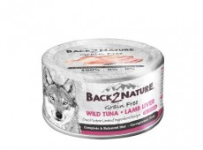 BACK2NATURE 無穀物單/雙蛋白限量成分 野生吞拿魚配羊肝 狗罐頭 – 95G